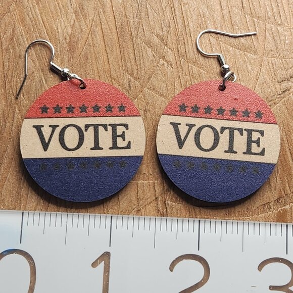 NEW! VOTE Earrings Womens Earrings Girls Earrings Democrat Republican Jewelry - Picture 4 of 5